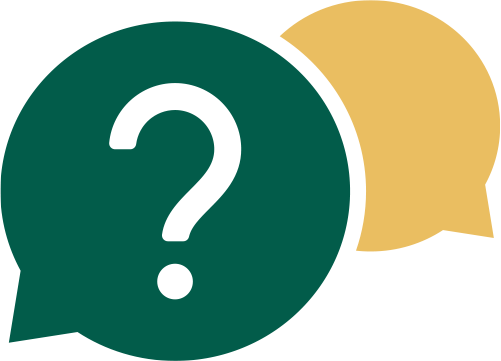 Two speech bubbles with a question mark