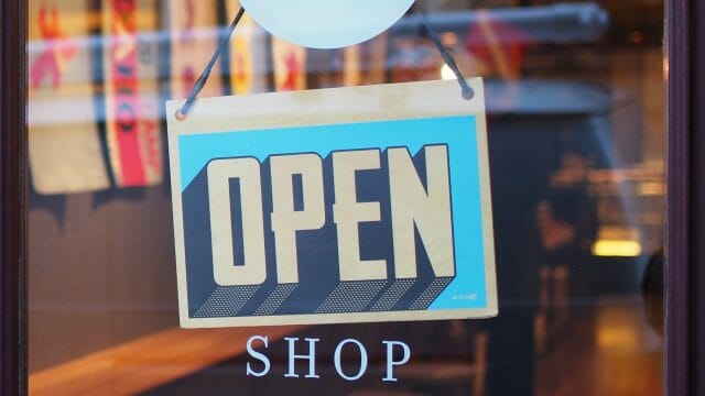 Open Sign Shop Store Color Blue Signage Door