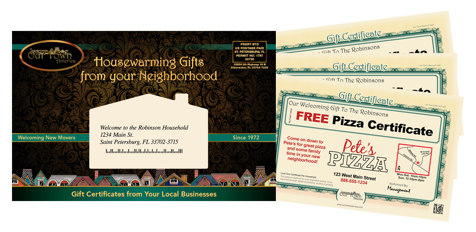 Our Town America Welcome Package and Certificates