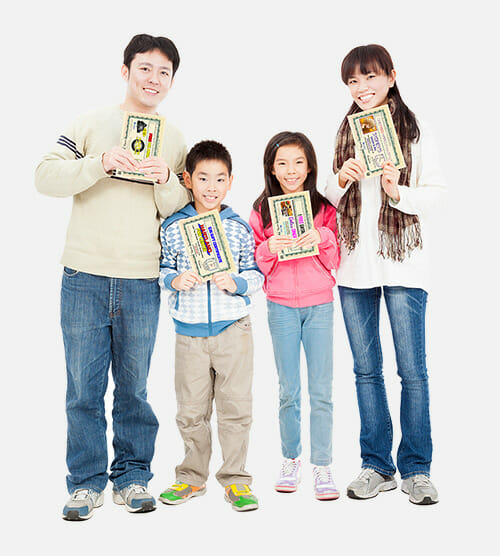 family with new mover marketing gift certificates received welcome package