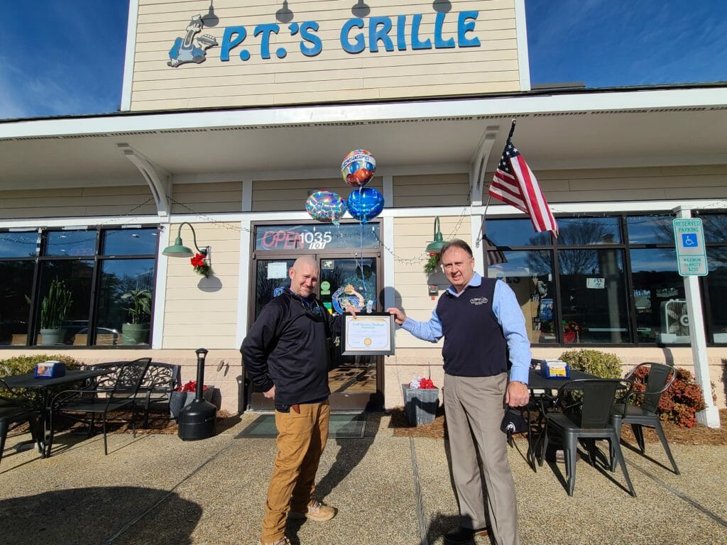 P.T.'s Grille Winner of Wilmington, NC Small Business Resilience Award by Our Town America