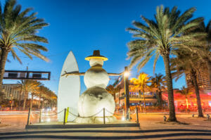 Fort Lauderdale Beach Boulevard at sunset, Florida