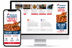 Laptop and cellphone displaying digital AD