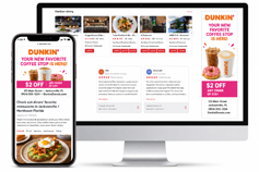 Laptop and cellphone displaying digital AD