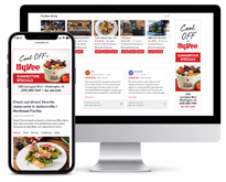 Laptop and cellphone displaying digital AD