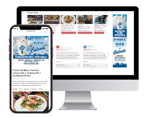 Laptop and cellphone displaying digital AD